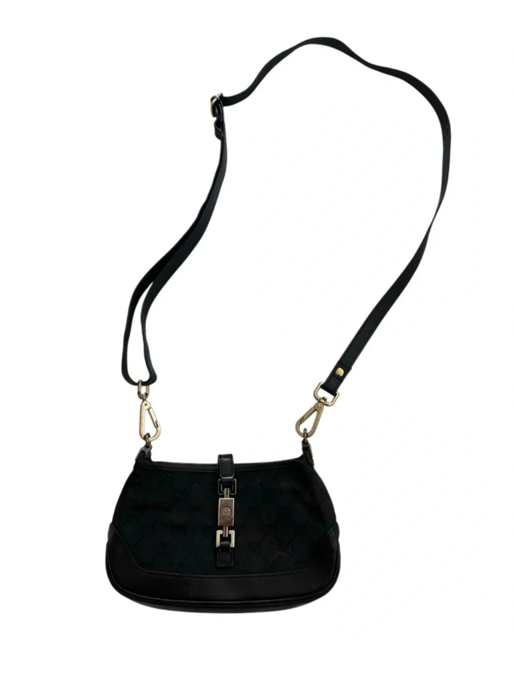 Gucci Jackie Black Shoulder Bag with silver piston lock Hardware - Picture 2 of 15